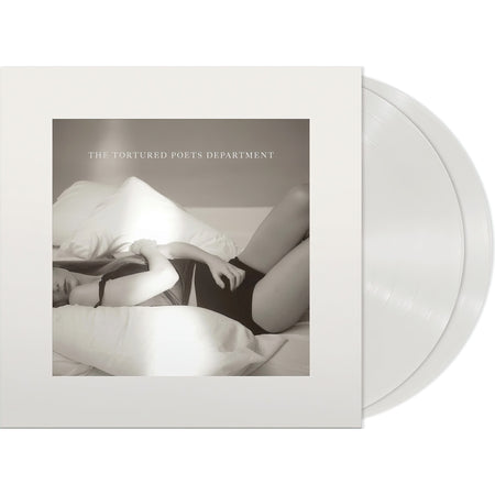Taylor Swift - The Tortured Poets Department vinyl packshot, 2024 pop album, ghosted white pressing