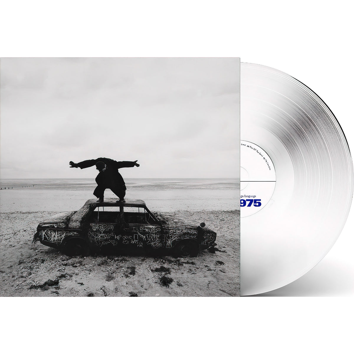 The 1975 - Being Funny In A Foreign Language vinyl packshot, 2022 alternative album, clear vinyl pressing