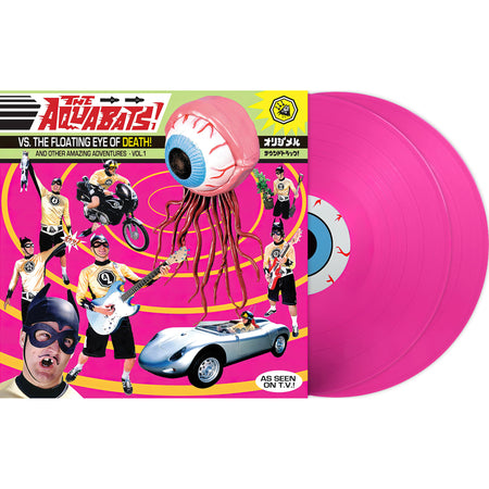 The Aquabats! - VS. The Floating Eye Of Death packshot, pink colored vinyl 2 LP, 30th Anniversary ska punk record set