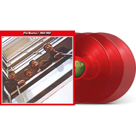 The Beatles 1962-1966 packshot for the expanded red vinyl 3LP edition, available at ToucanRecords.com with 38 tracks. Also known as The Red Album!