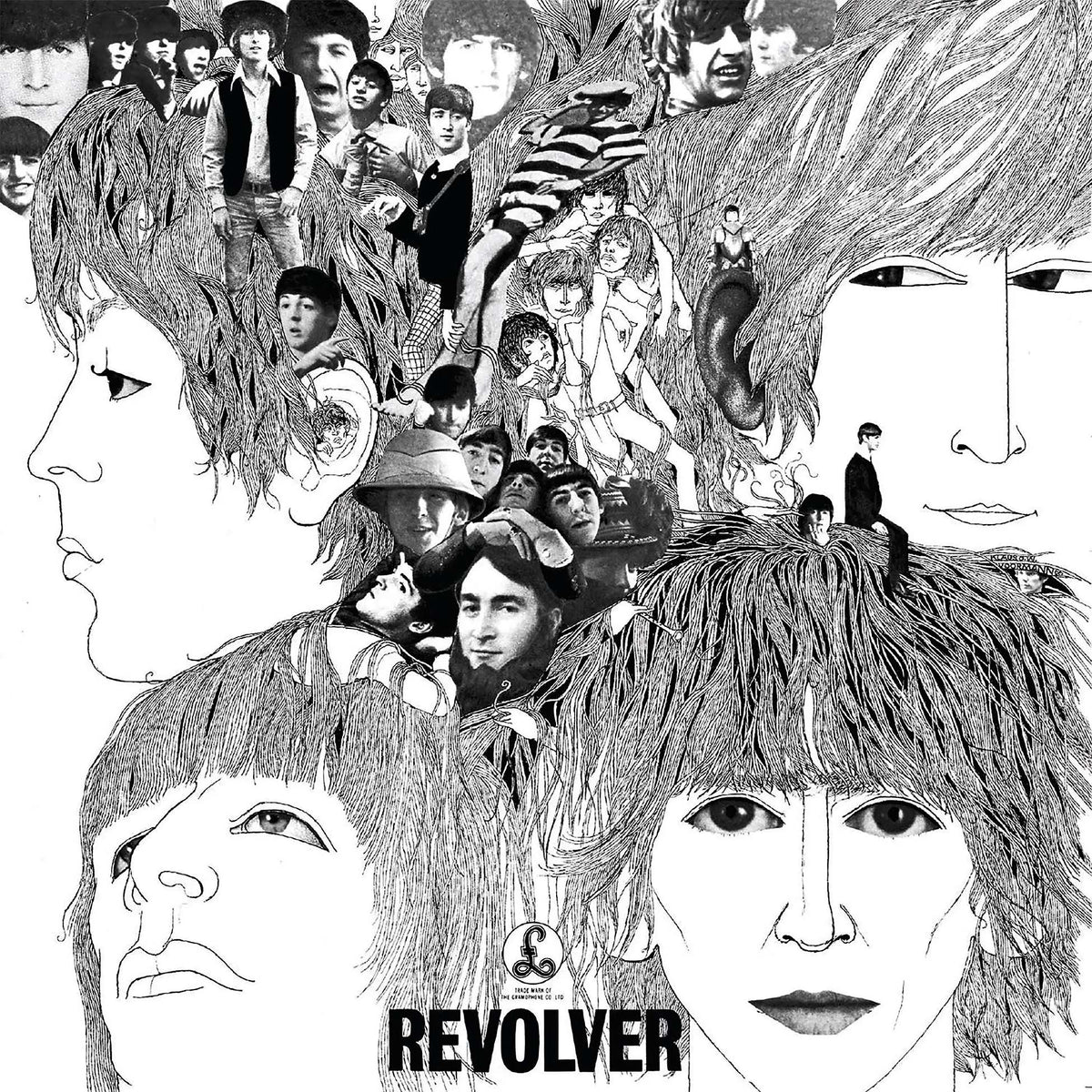 The Beatles - Revolver album cover, 180g black vinyl Abbey Road half-speed mastered edition, psychedelic rock
