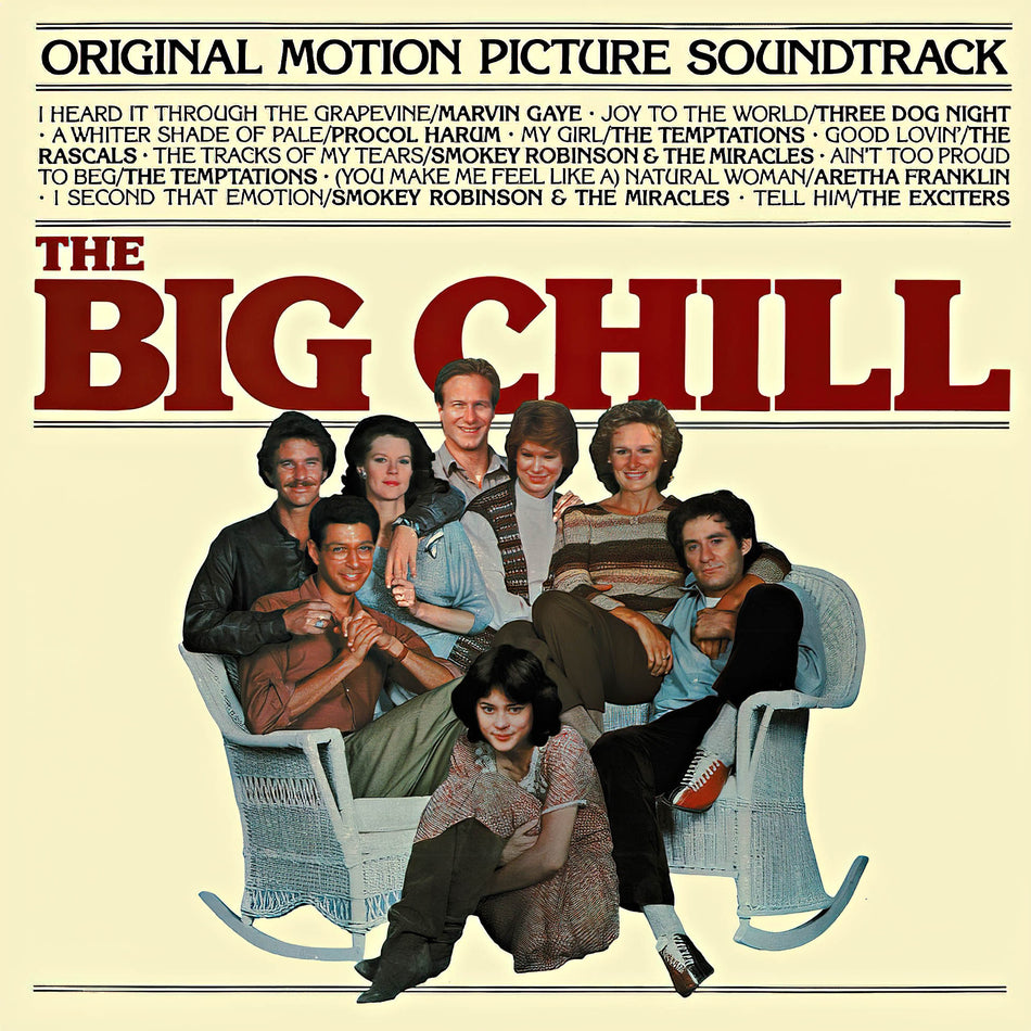 big chill, soundtrack, various artists, marvin gaye, rascals, temptations, smokey robinson, aretha franklin, album cover, ost, album art, cover, cover art, vinyl,