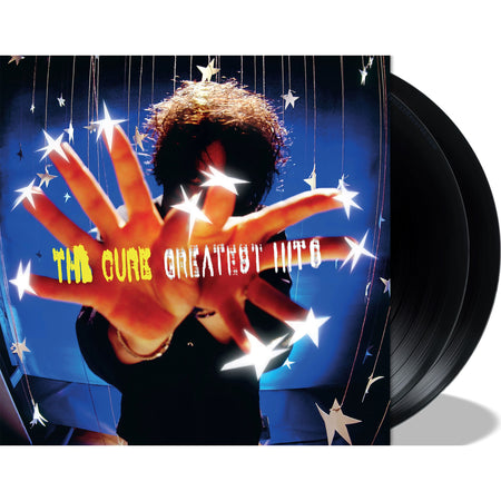 The Cure Greatest Hits packshot for remastered 2LP 180g black vinyl gatefold new wave and post-punk compilation curated by Robert Smith.