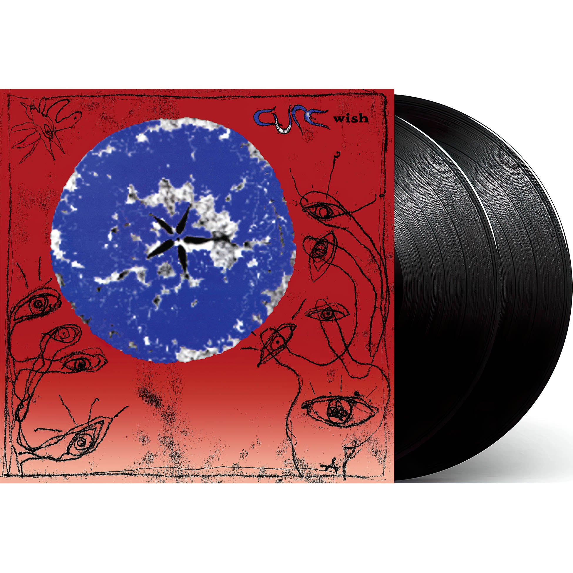 The Cure Wish packshot remastered black vinyl 2LP SYEOR with printed inner sleeves and wide spine sleeve at ToucanRecords.com