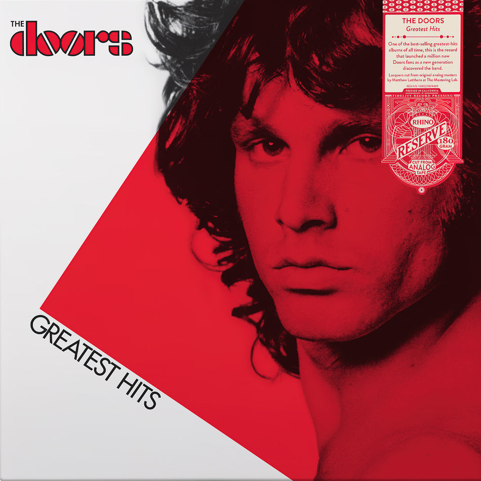 The Doors - Greatest Hits album cover, Rhino Reserve audiophile pressing, limited edition indie exclusive from ToucanRecords.com