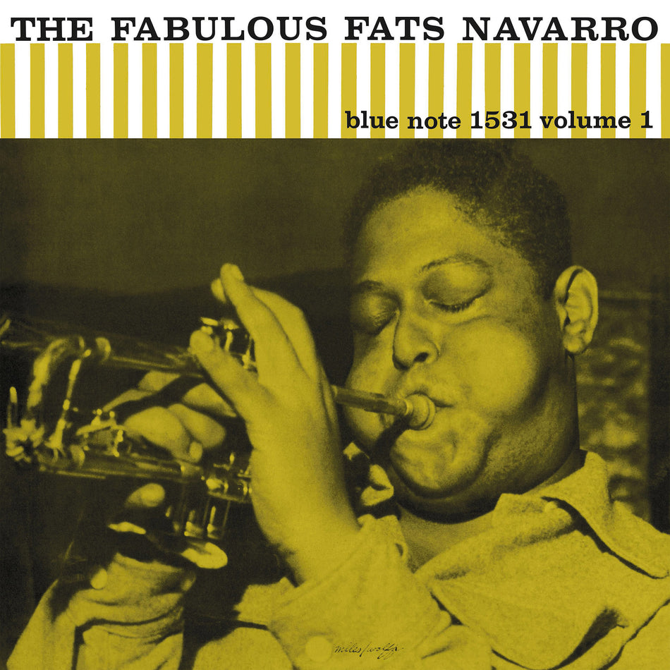 Album Cover: Fats Navarro - The Fabulous Fats Navarro, Vol. 1 album art, classic Blue Note 1500-series cover design, bebop jazz trumpet