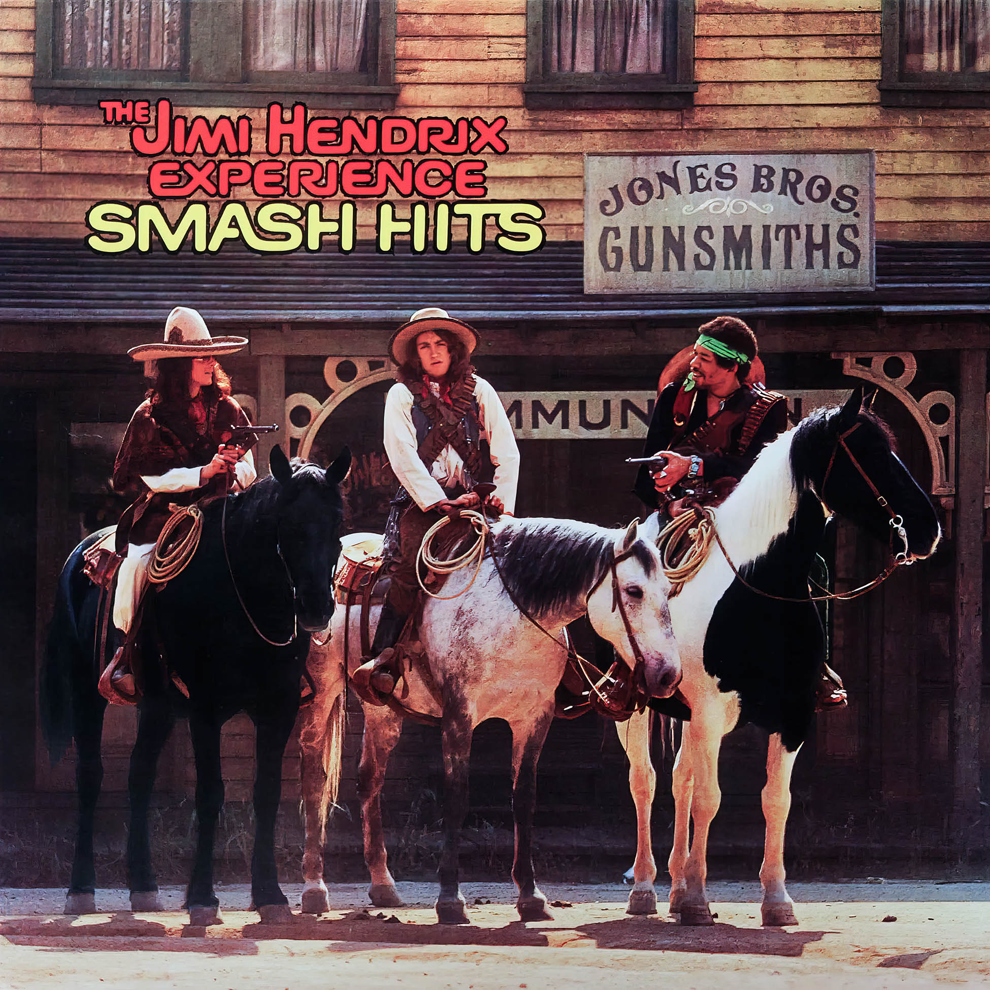 jimi hendrix, hendrix experience, smash hits, horses cover, album cover, album art, cover art, cover, vinyl, wild west,