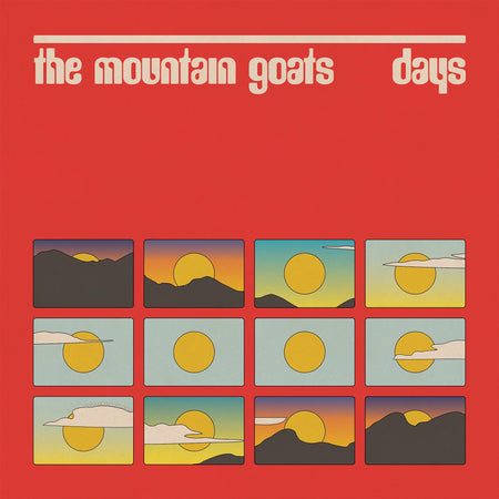 The Mountain Goats Days album cover art for the pink vinyl LP featuring Charlie Sheen Reaches Out to the Feds