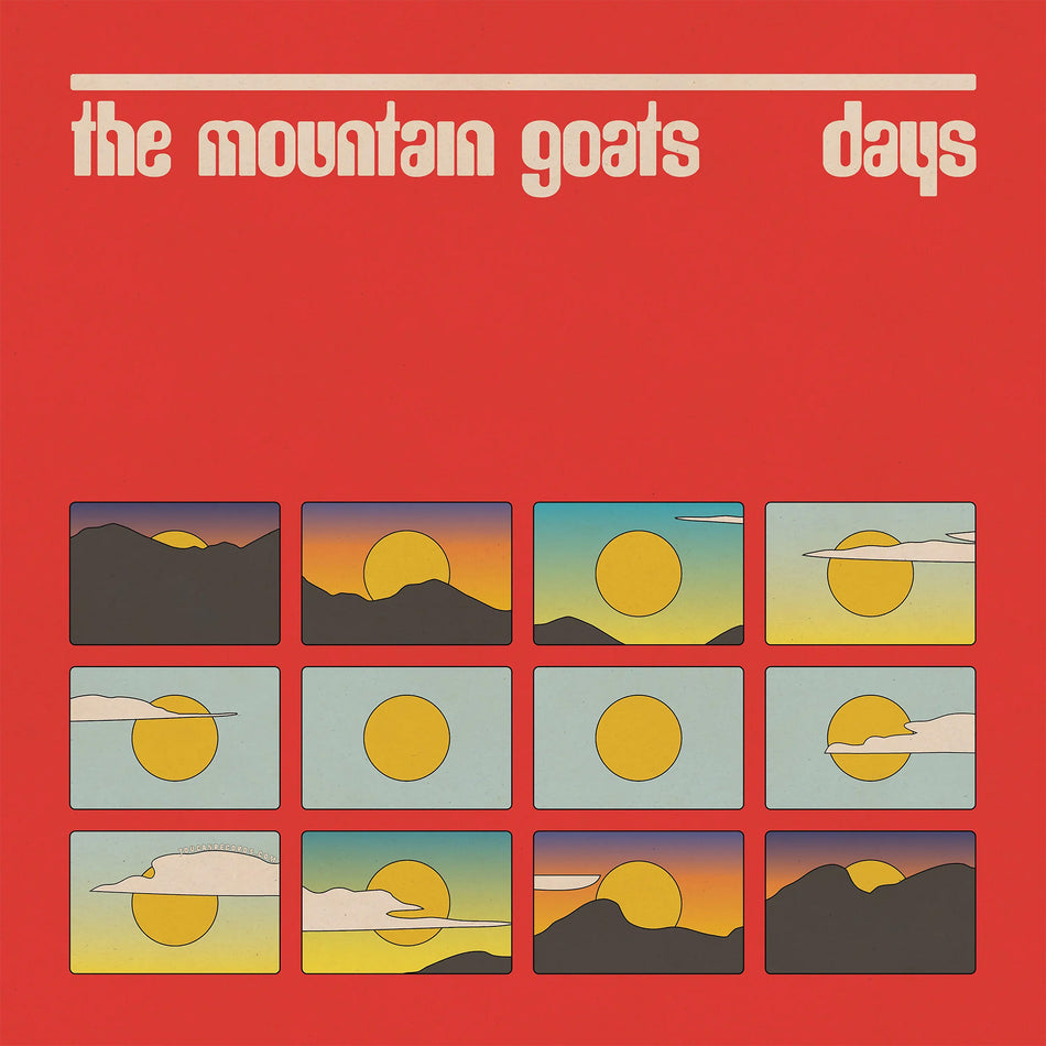 The Mountain Goats Days album cover art for the pink vinyl LP featuring Charlie Sheen Reaches Out to the Feds