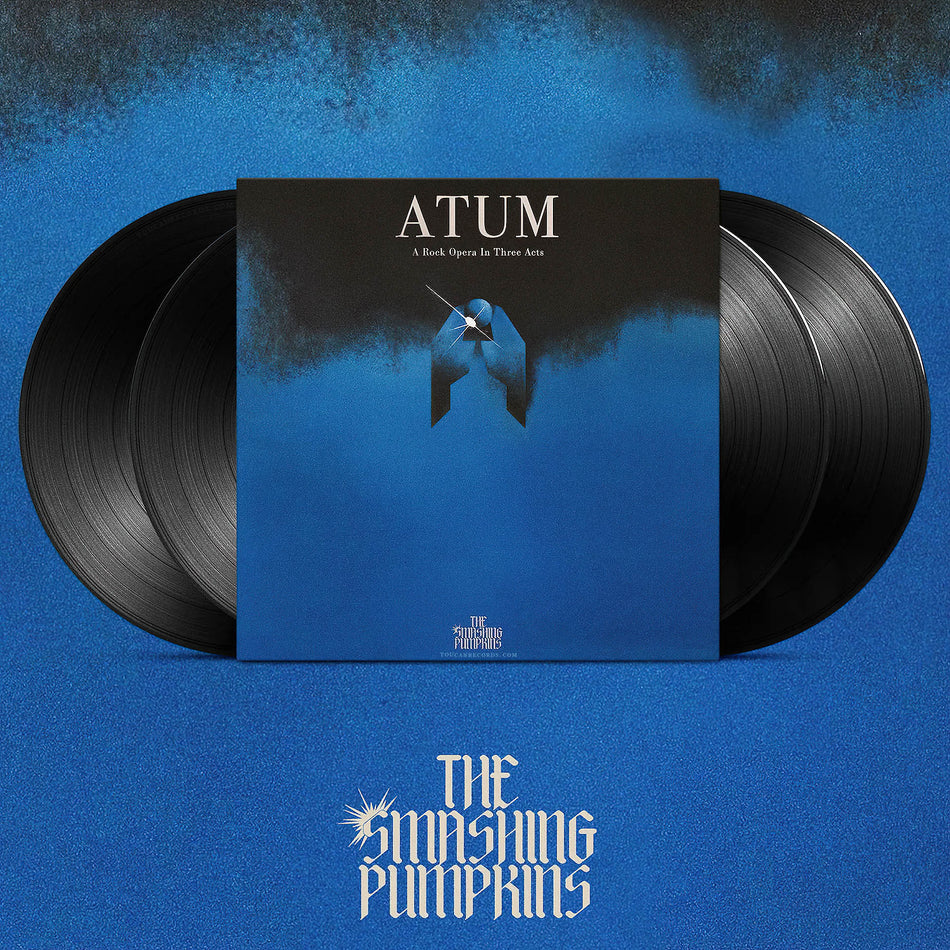 The Smashing Pumpkins - ATUM packshot, 4LP black vinyl with 3 inserts, progressive rock opera from ToucanRecords.com