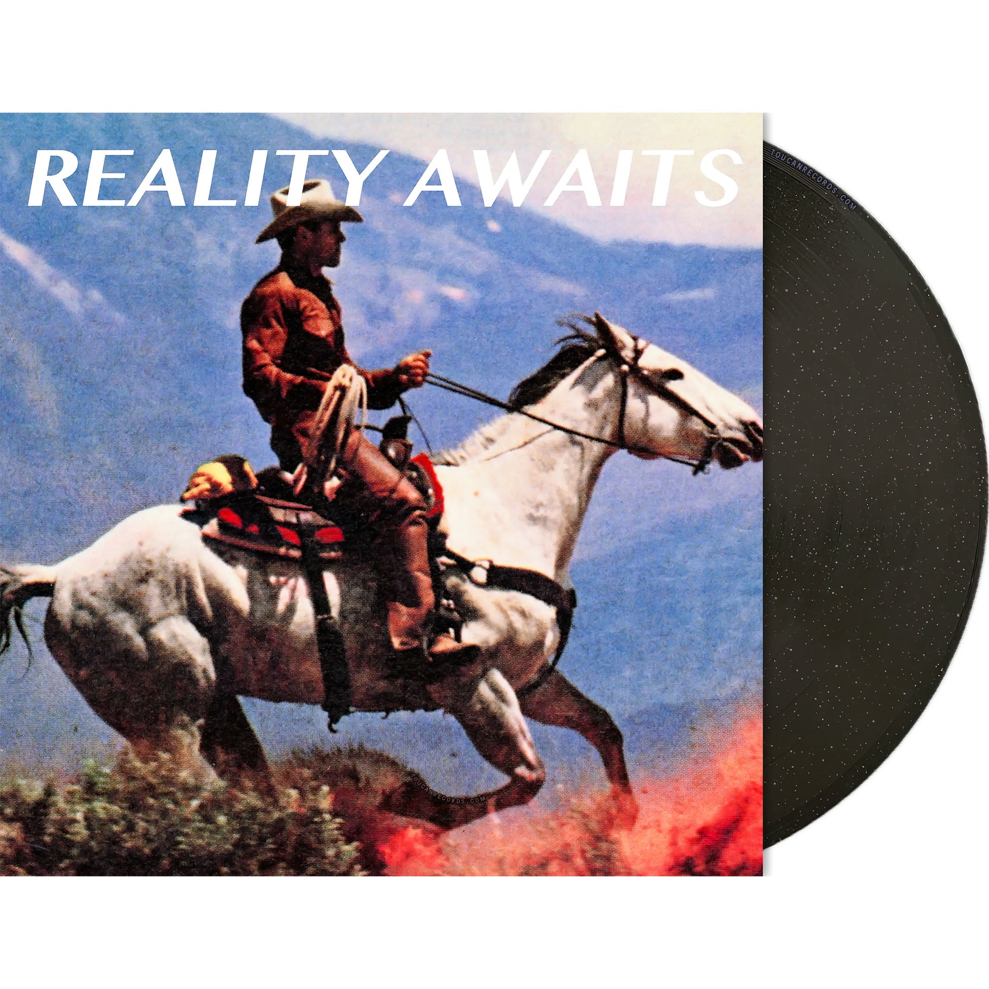 The Strokes Reality Awaits packshot for the indie exclusive black ice glitter vinyl LP with trifold gatefold jacket and a 12-Page Booklet.