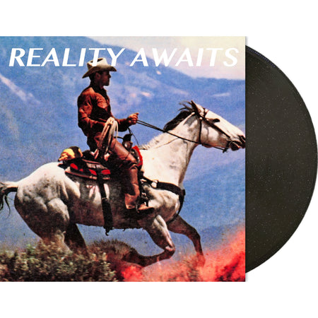 The Strokes Reality Awaits packshot for the indie exclusive black ice glitter vinyl LP with trifold gatefold jacket and a 12-Page Booklet.