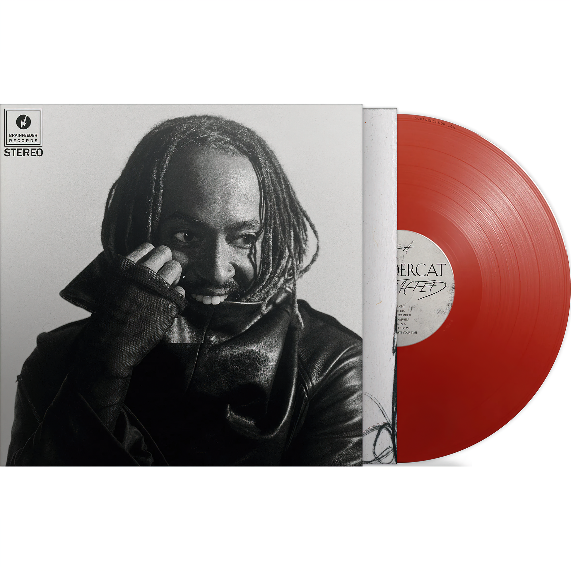 Thundercat Distracted packshot vinyl LP featuring "No More Lies" and "She Knows Too Much" on red colored vinyl