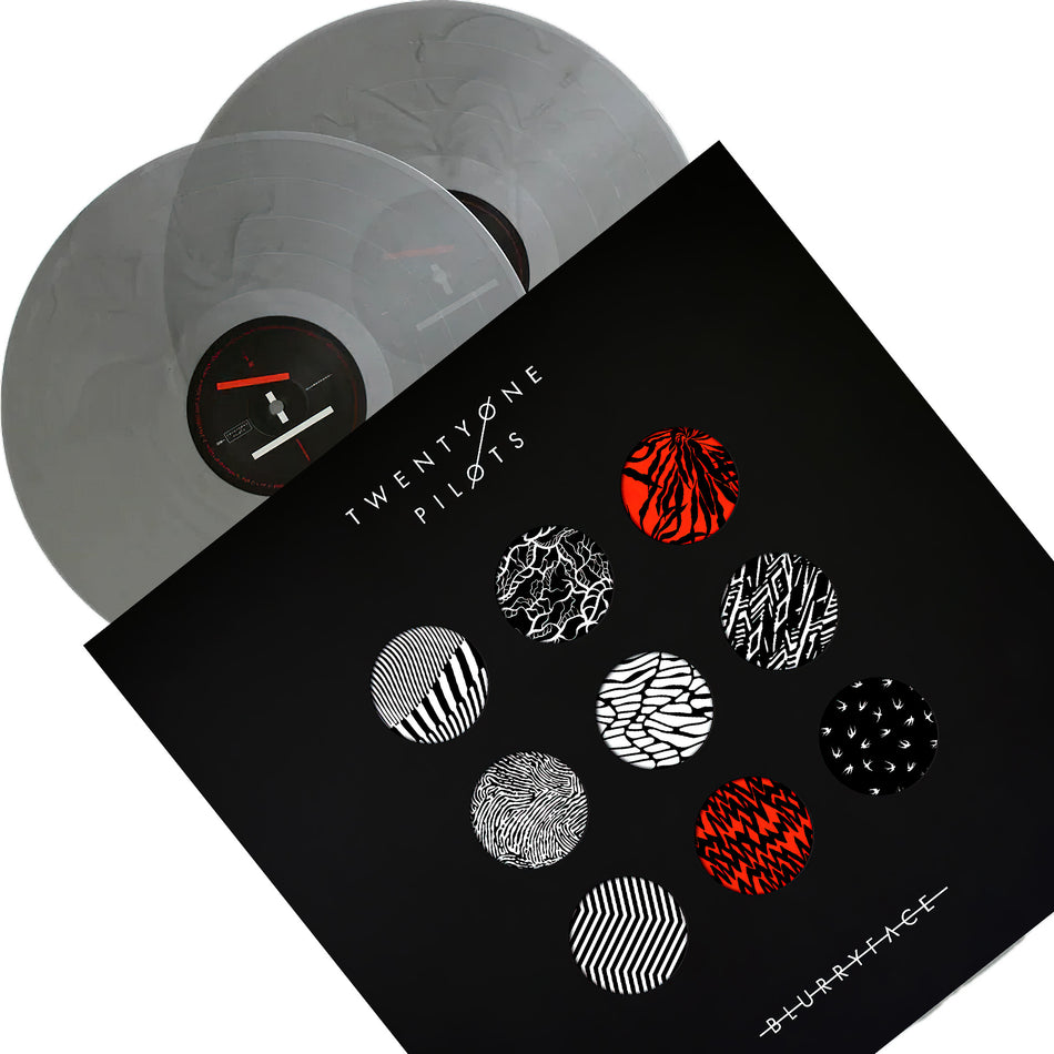 Twenty One Pilots, Blurryface, 2 LP, Limited Edition, Silver Vinyl, Colored Vinyl, 21 pilots, cover, artwork, album, vinyl, stressed out, ride, packshot