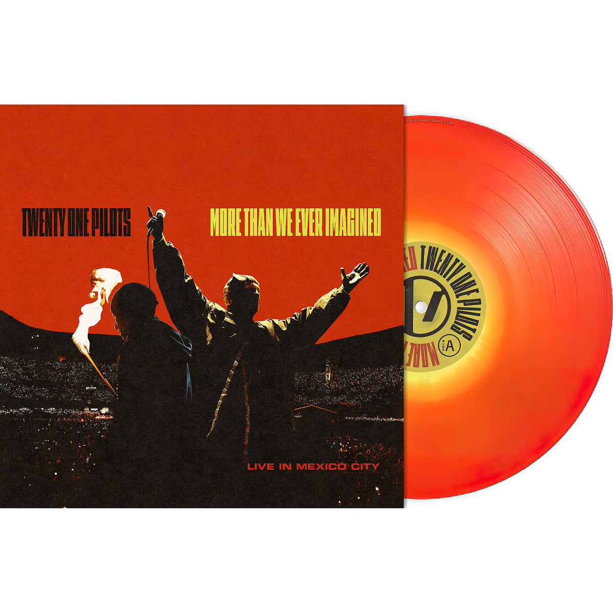 Twenty One Pilots More Than We Ever Imagined Live In Mexico City limited edition red vinyl, 2LP, packshot available at ToucanRecords.com