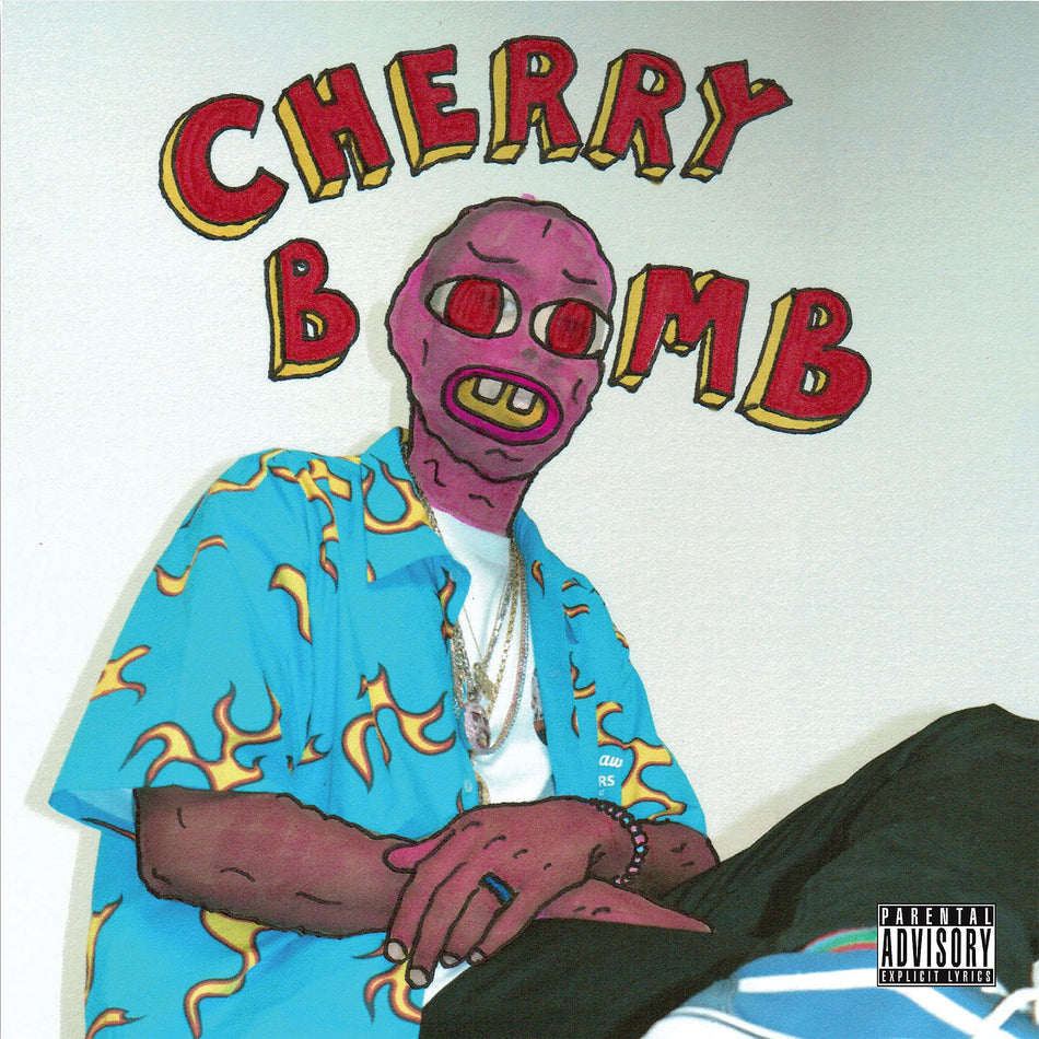 Tyler, The Creator Cherry Bomb album cover, blue double LP mask artwork, experimental hip-hop vinyl