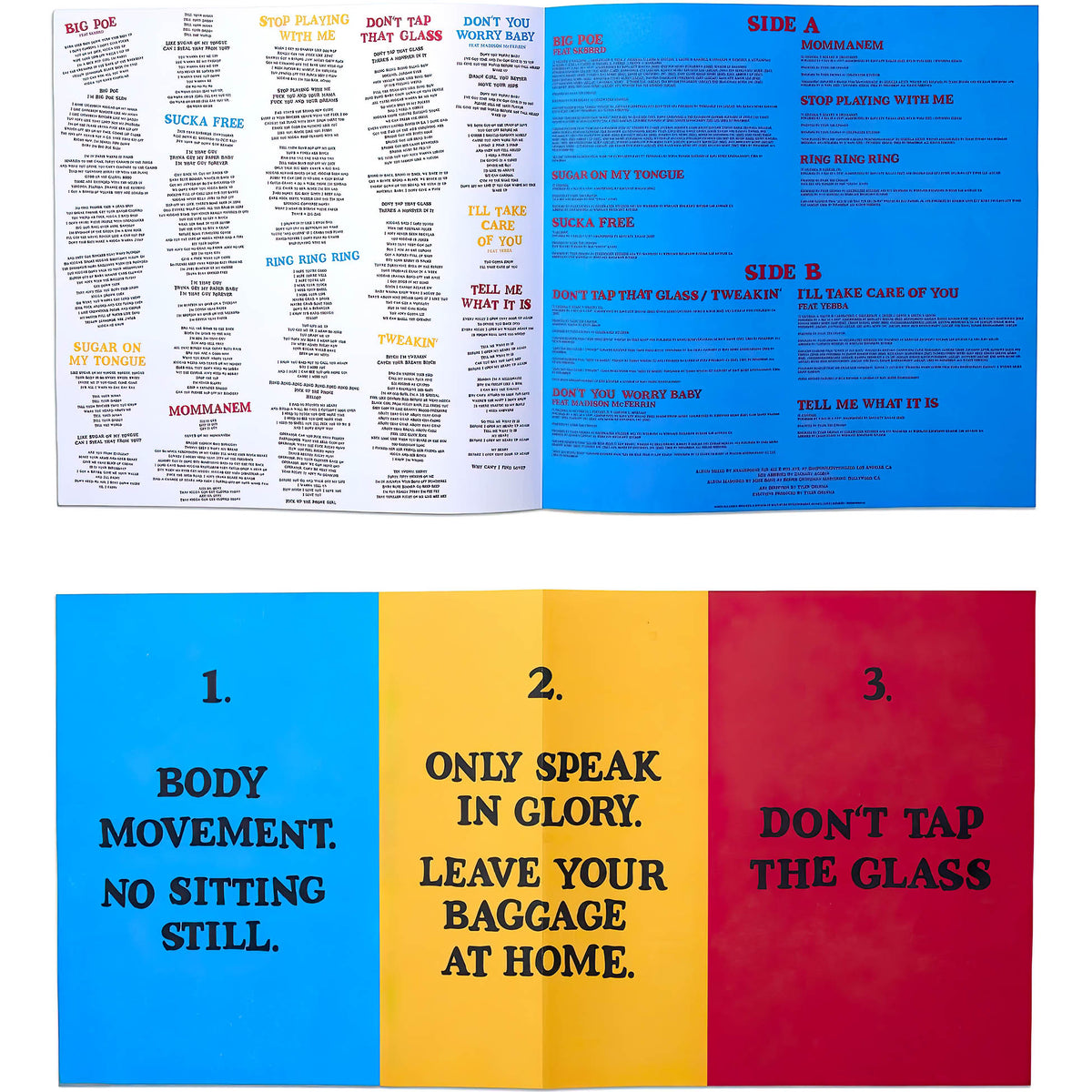 Tyler, The Creator Don't Tap The Glass Poster 2 Front and Back for the official LP pressing with interchangeable poster artwork