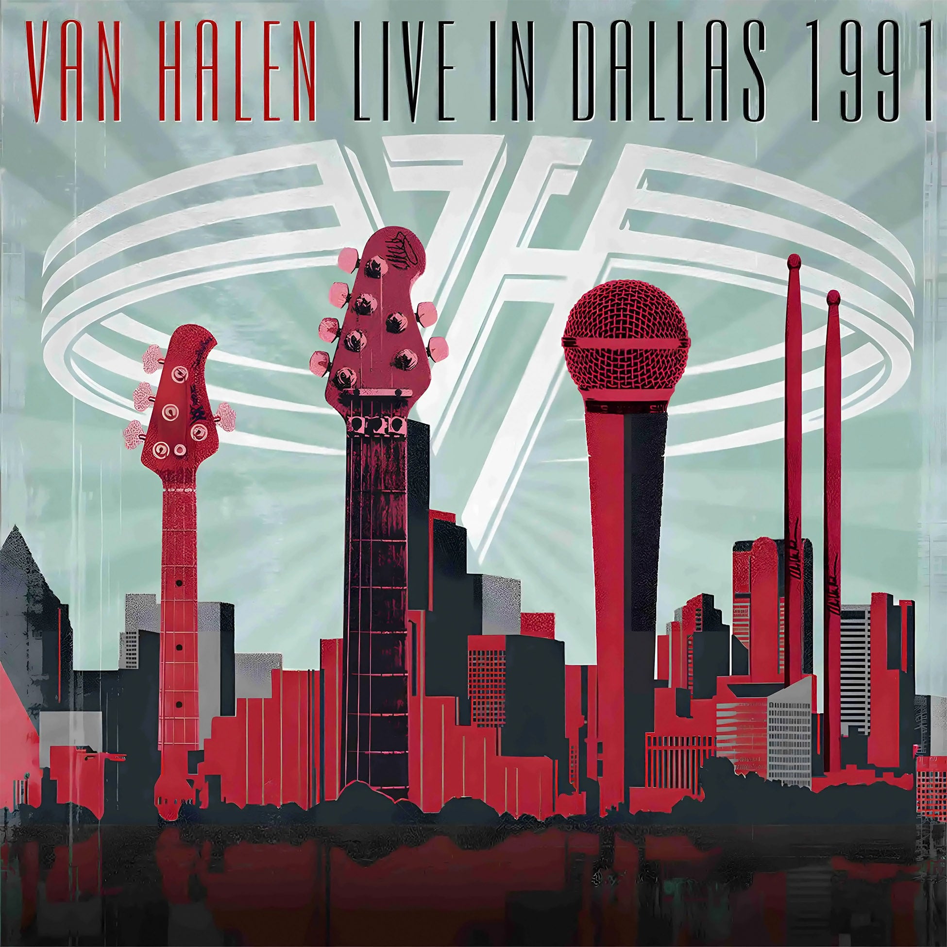 van halen, live in dallas, 1991, sammy hagar, album cover, vinyl, cover, album art,