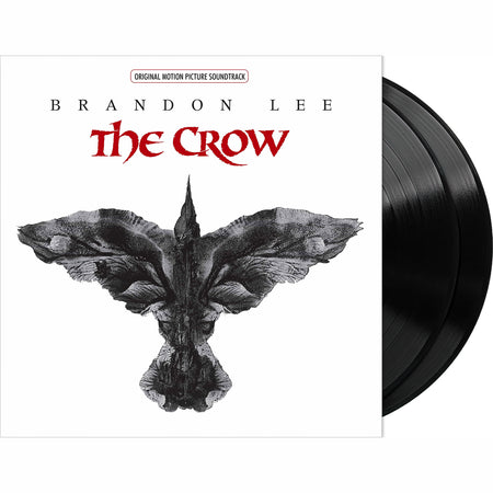 The Crow soundtrack vinyl packshot, limited edition 2LP, indie exclusive with etched Side D