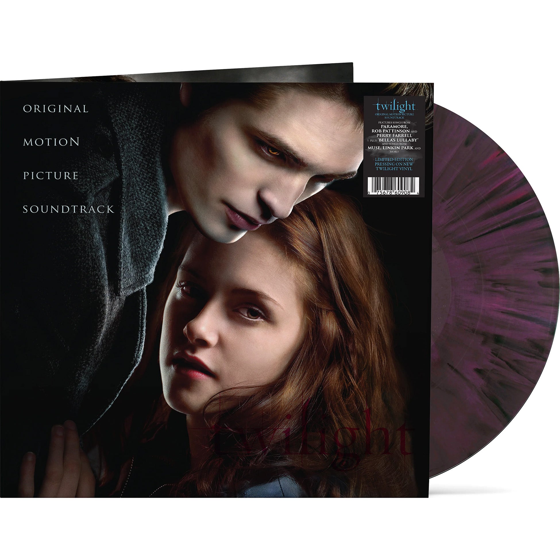 Various Artists - Twilight soundtrack packshot, purple splatter vinyl pressing, alternative rock soundtrack