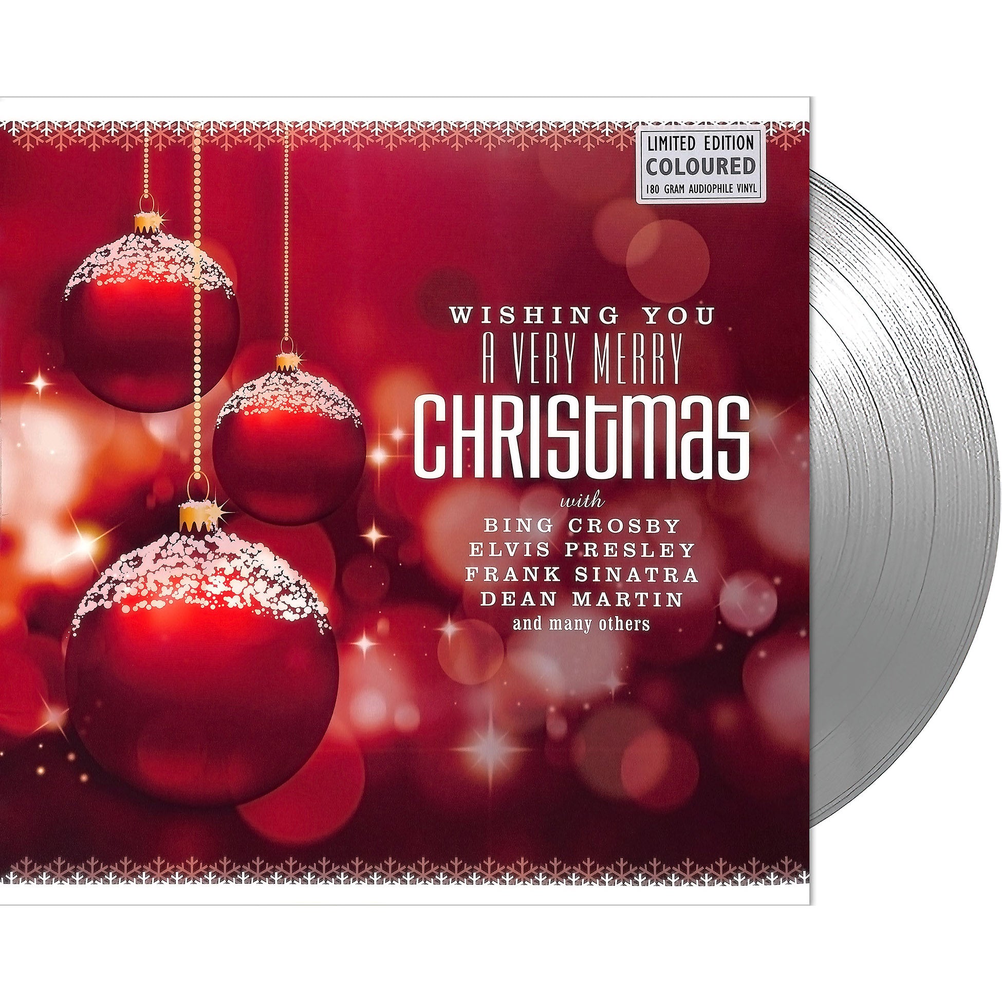 Various Artists - Wishing You A Very Merry Christmas packshot, silver vinyl pressing, classic holiday compilation at ToucanRecords.com