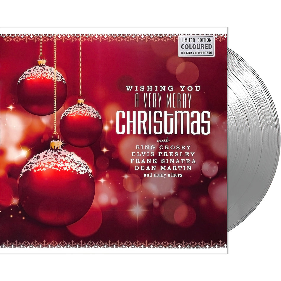 Various Artists - Wishing You A Very Merry Christmas packshot, silver vinyl pressing, classic holiday compilation at ToucanRecords.com