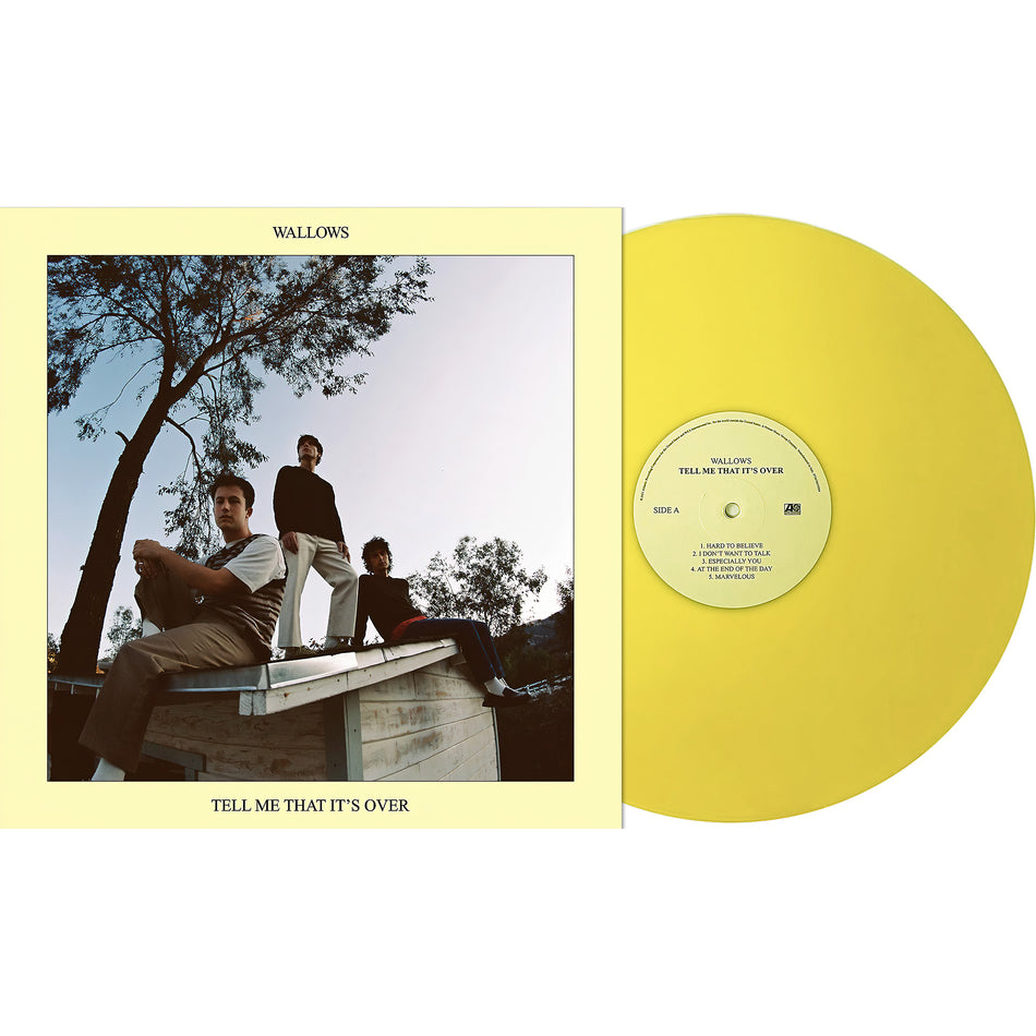 Packshot of Wallows – Tell Me That It’s Over yellow vinyl LP, limited color variant available at ToucanRecords.com, indie collectible