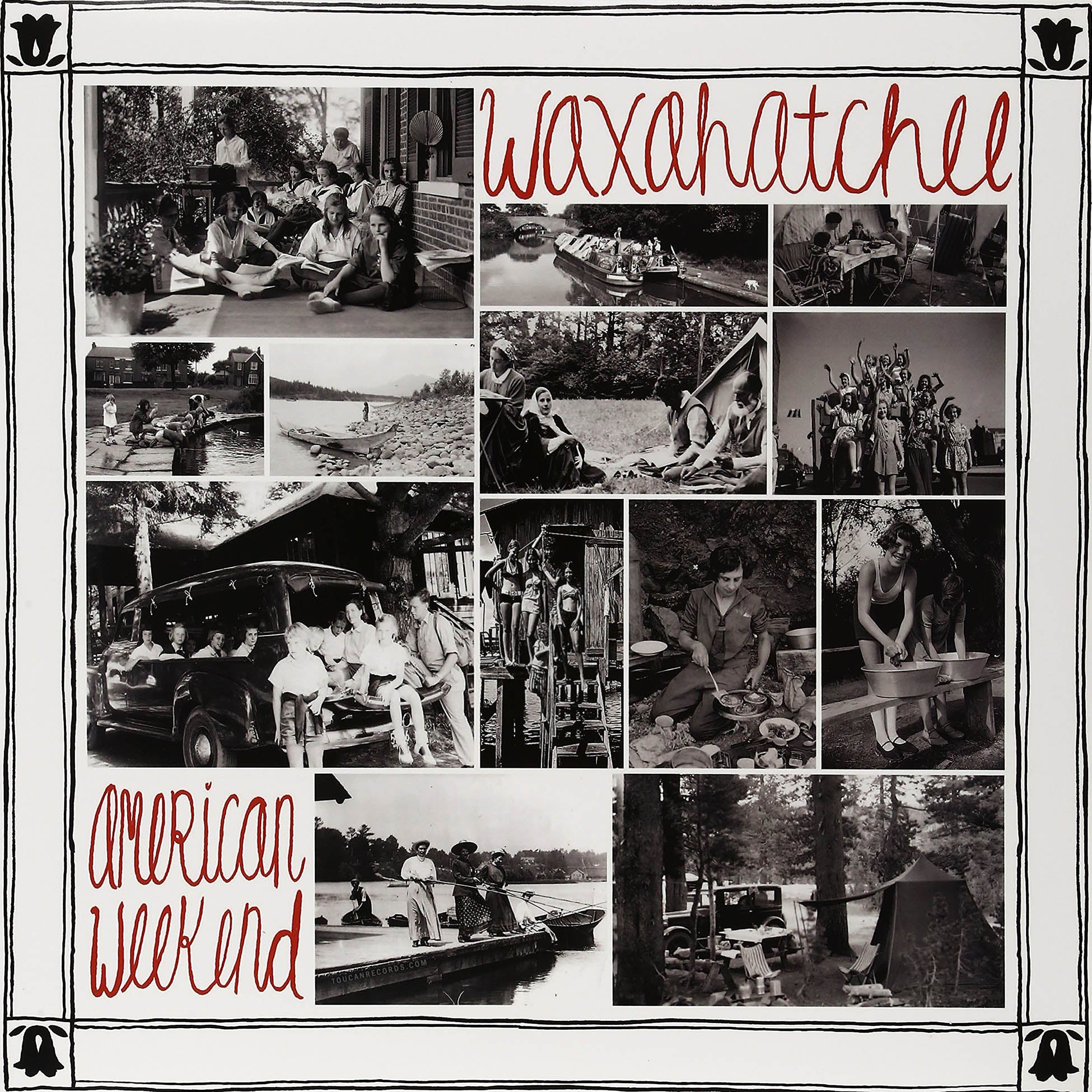 Waxahatchee American Weekend album cover art for limited edition red & black quad vinyl LP, UK import pressing.