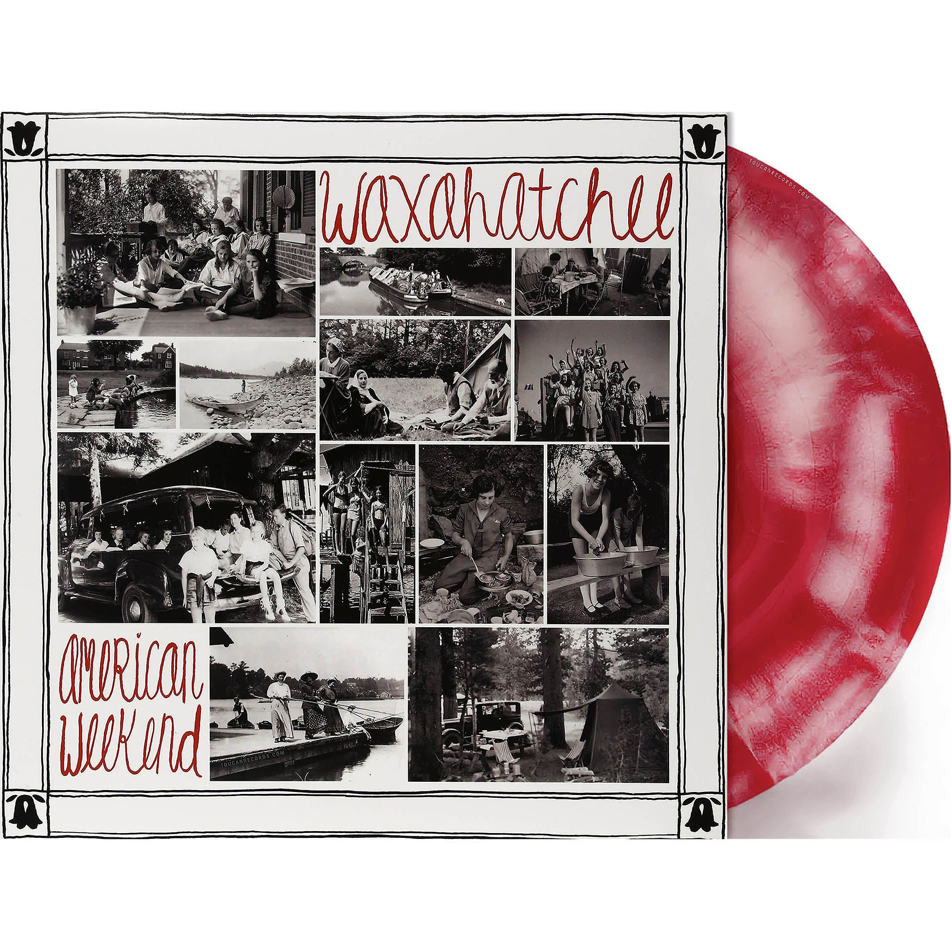 Waxahatchee American Weekend vinyl LP packshot available at ToucanRecords.com with limited edition red and white swirl vinyl