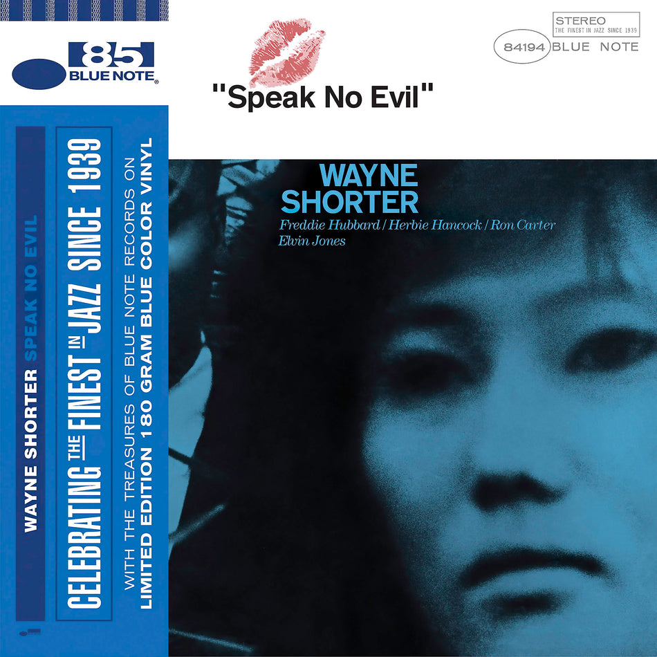 Wayne Shorter - Speak No Evil album cover, iconic hard bop jazz session, limited blue vinyl pressing