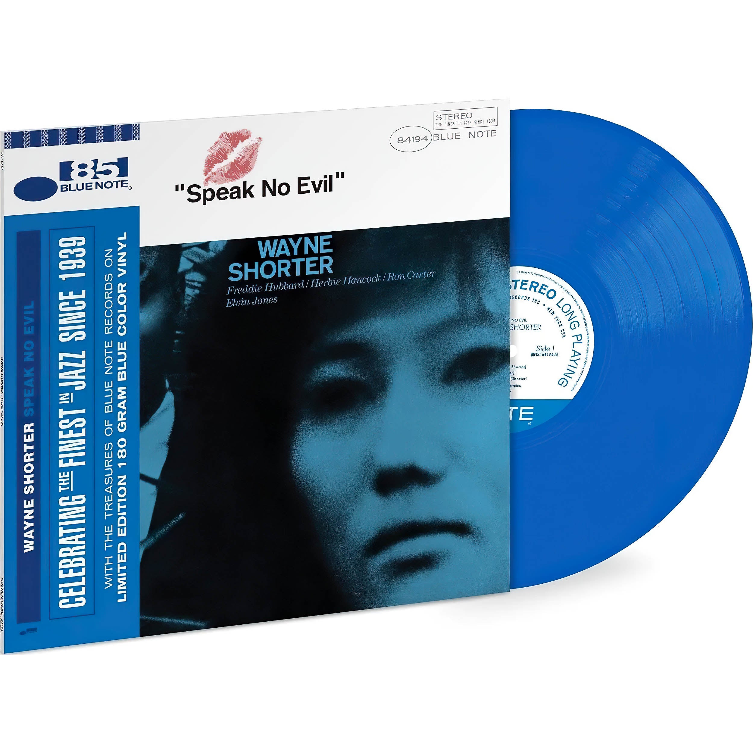 Wayne Shorter - Speak No Evil packshot, Indie Exclusive blue vinyl LP, collectible Blue Note edition