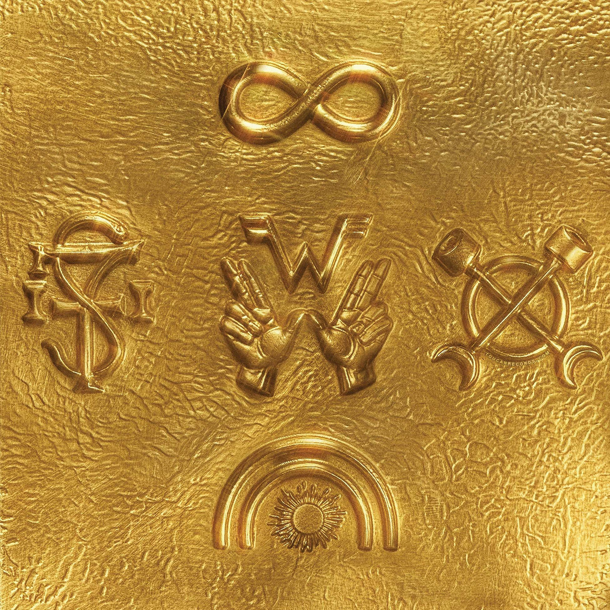 Weezer self-titled Gold Album album cover for the indie exclusive gold vinyl LP available at ToucanRecords.com