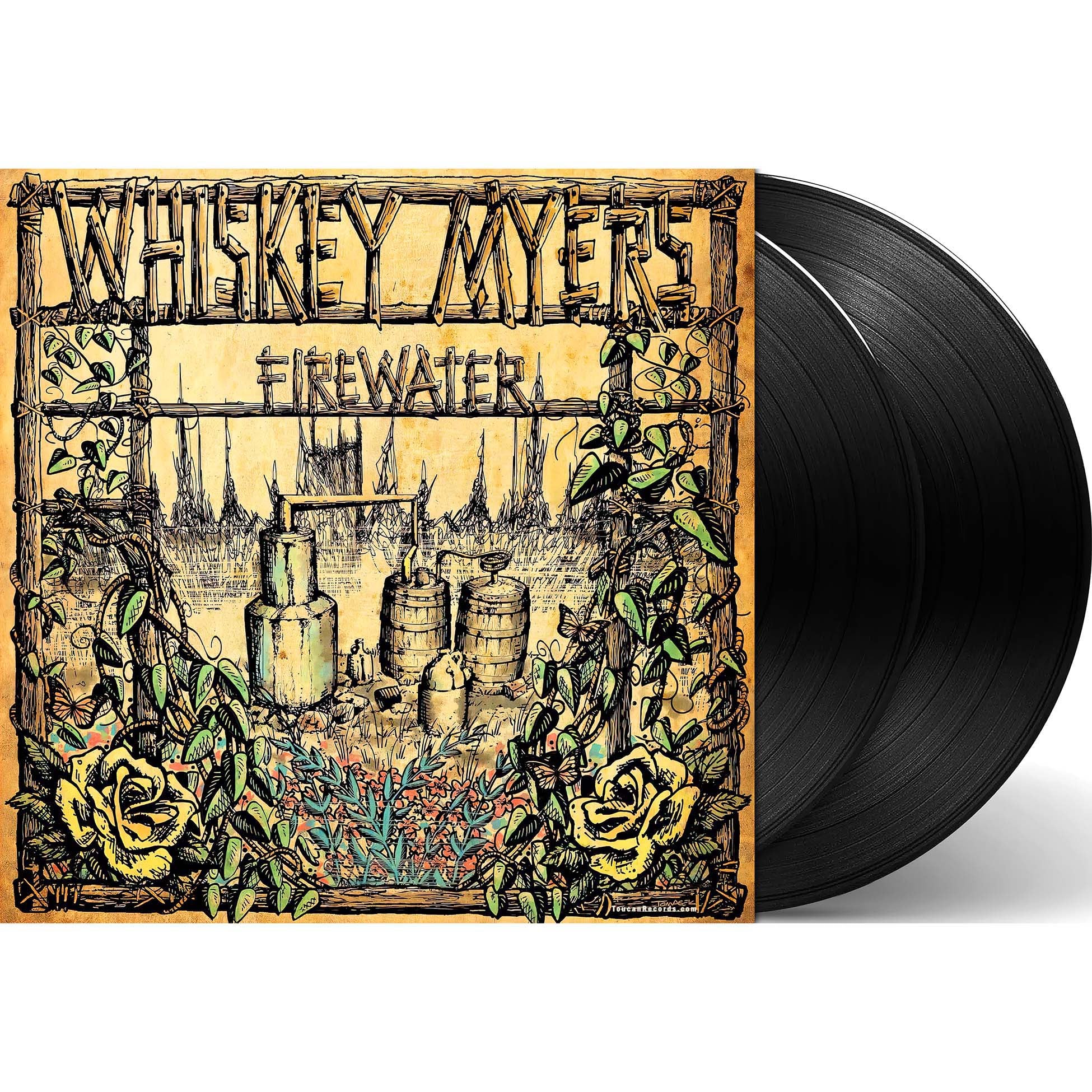 Whiskey Myers - Firewater packshot, White Lightnin colored vinyl 2LP, limited Indie Exclusive Texas country rock