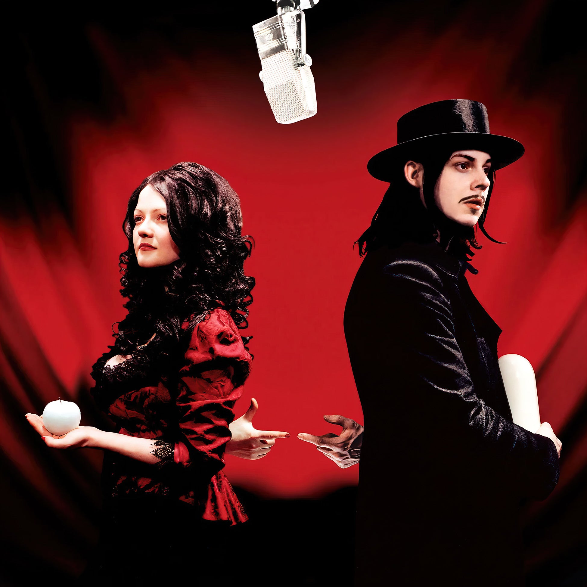 The White Stripes - Get Behind Me Satan album cover, red and clear smoke vinyl, deluxe gatefold jacket – featured at ToucanRecords.com