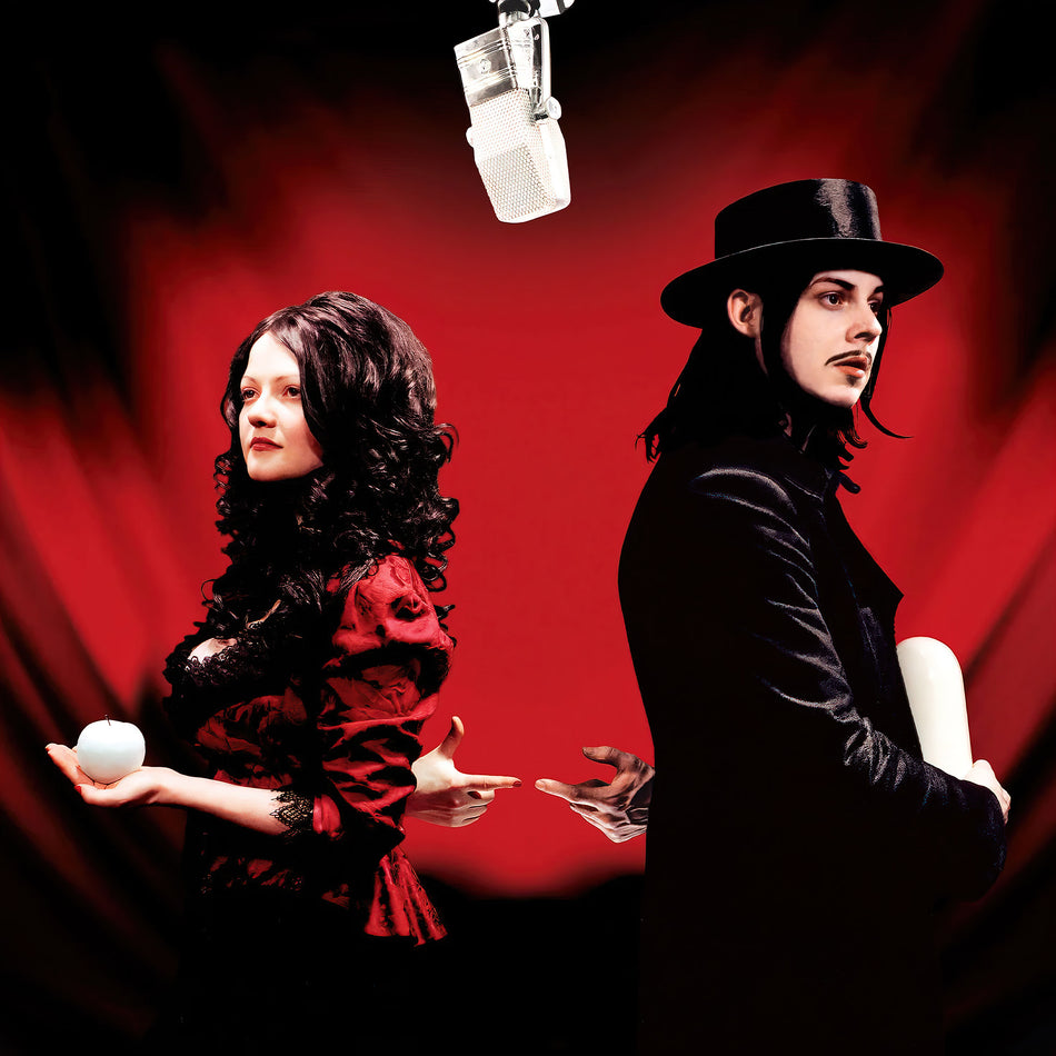The White Stripes - Get Behind Me Satan album cover, red and clear smoke vinyl, deluxe gatefold jacket – featured at ToucanRecords.com