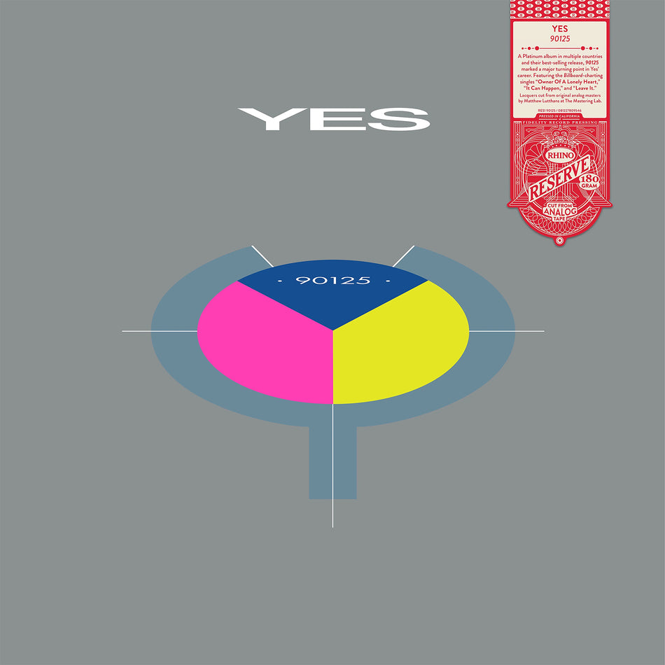 Yes 90125 Rhino Reserve audiophile pressing, limited edition, indie exclusive vinyl