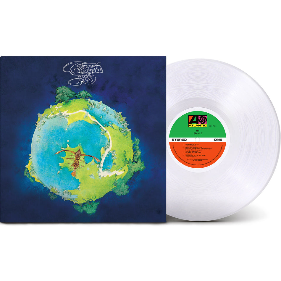 yes, fragile, packshot, indie exclusive, syeor, start your ears off right, limited edition, booklet,  prog rock, progressive rock, clear vinyl, crystal clear, vinyl, cover, roundabout, jon anderson, album cover, cover art,