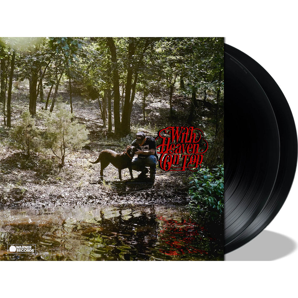 With Heaven On Top, Zach Bryan vinyl LP packshot. 2026 Americana country album on 2LP black vinyl. Available at ToucanRecords.com