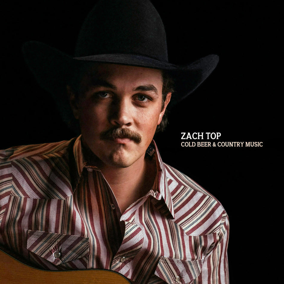 zach top, cold beer, country music, cowboy hat, album cover, album art, cover, cover art, vinyl,
