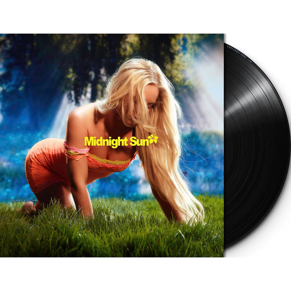 Zara Larsson Midnight Sun packshot showing the black vinyl LP edition of the ten-track dance-pop album