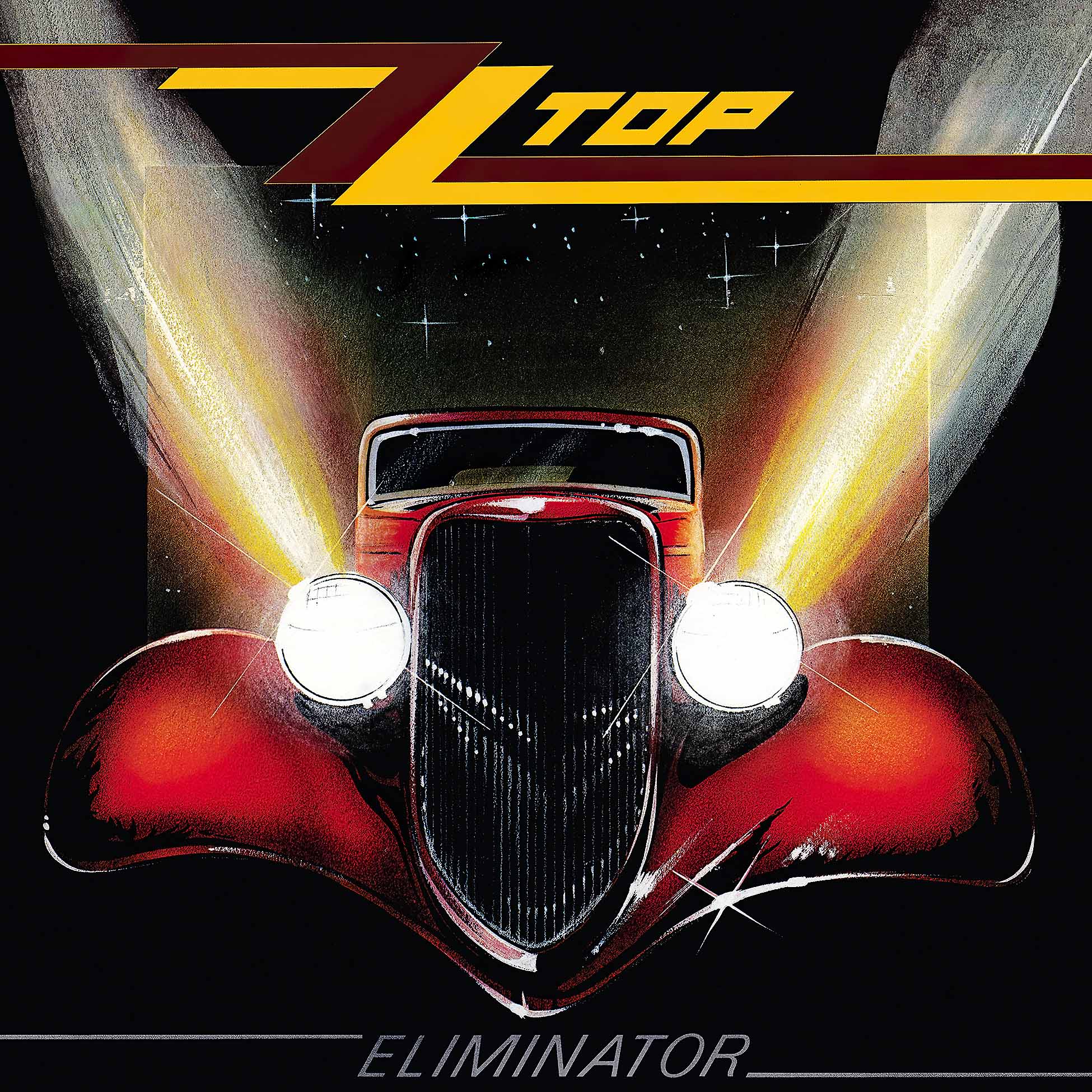 ZZ Top, Eliminator, Indie Exclusive, SYEOR, Gold Colored Vinyl, start your ears off right, sharp dressed man, legs, cover, album, album art, vinyl, got me under pressure, Gimme All Your Lovin',