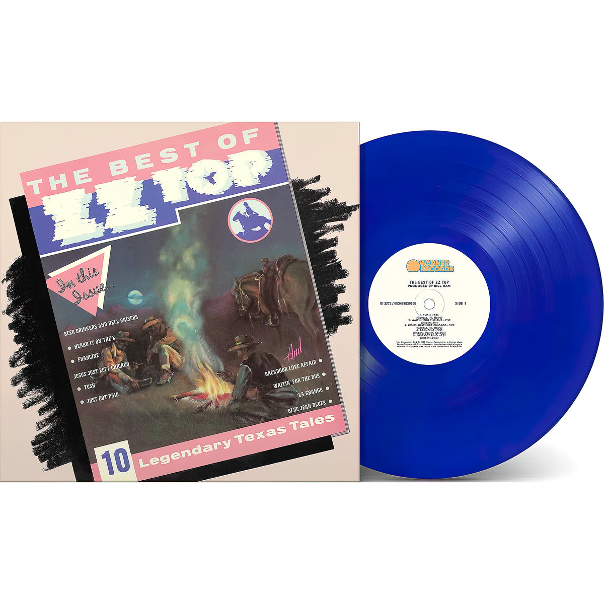 ZZ Top, Best Of ZZ Top, Rocktober, 2023, Blue Vinyl, cover, album, album art, vinyl, packshot